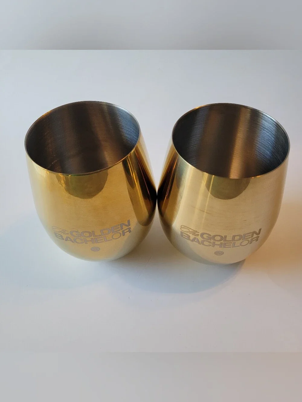 Golden Bachelor - Viski Gold Stemless Metal Wine Glasses - Set of 2